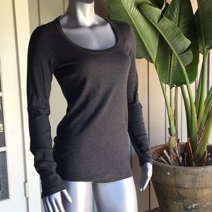 Caslon Gray Cotton Scoopneck Tee Size L